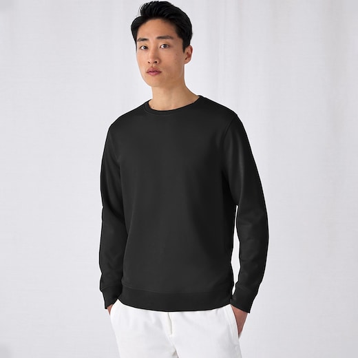 musta B&C Organic Crew Neck - pure black