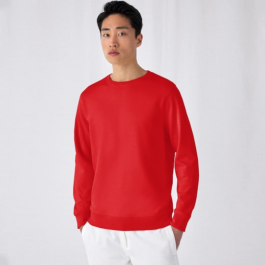 punainen B&C Organic Crew Neck - red