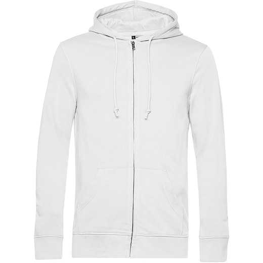 valkoinen B&C Organic Zipped Hood - white