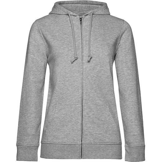 grå B&C Organic Zipped Hood Women - heather grey