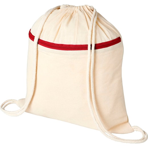 rouge Sac de gym Lakeside - natural/ red