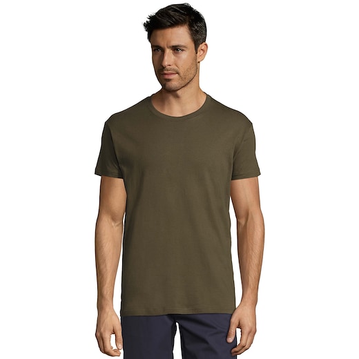 ruskea SOL´s Regent Unisex T-shirt - army