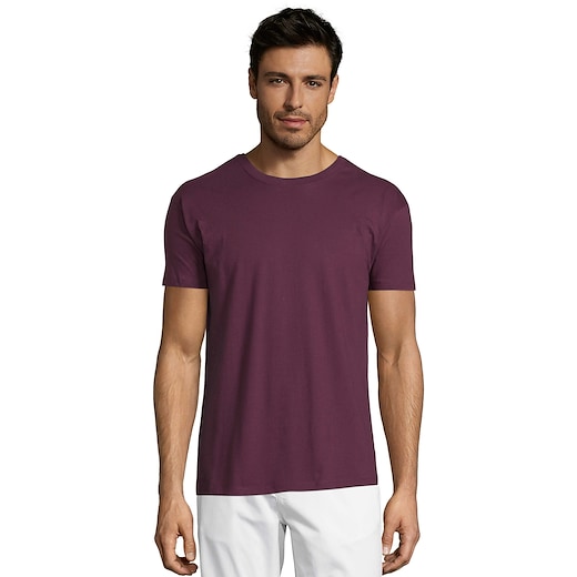 röd SOL´s Regent Unisex T-shirt - burgundy