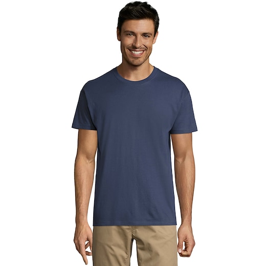 sininen SOL´s Regent Unisex T-shirt - denim