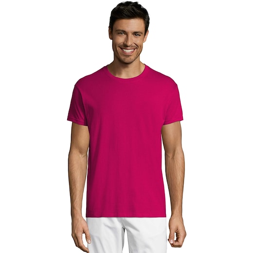 pinkki SOL´s Regent Unisex T-shirt - fuchsia