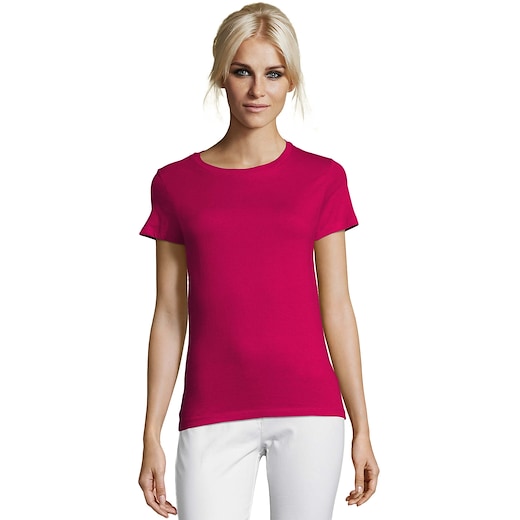 lyserød SOL´s Regent Women T-shirt - fuchsia
