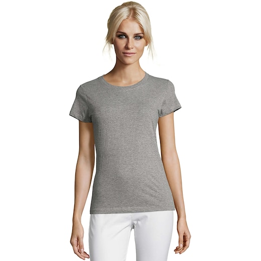 grau SOL´s Regent Women T-shirt - grey melange