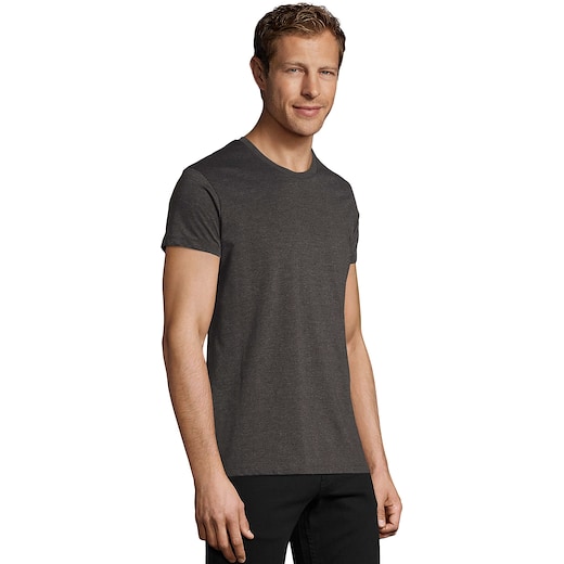 grigio SOL´s Regent Fit Men T-shirt - charcoal melange