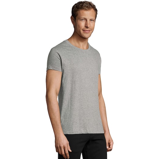 grau SOL´s Regent Fit Men T-shirt - grey melange