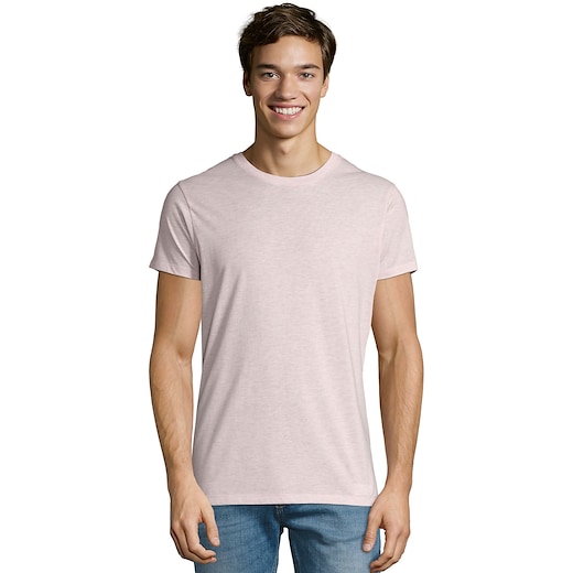 pinkki SOL´s Regent Fit Men T-shirt - heather pink