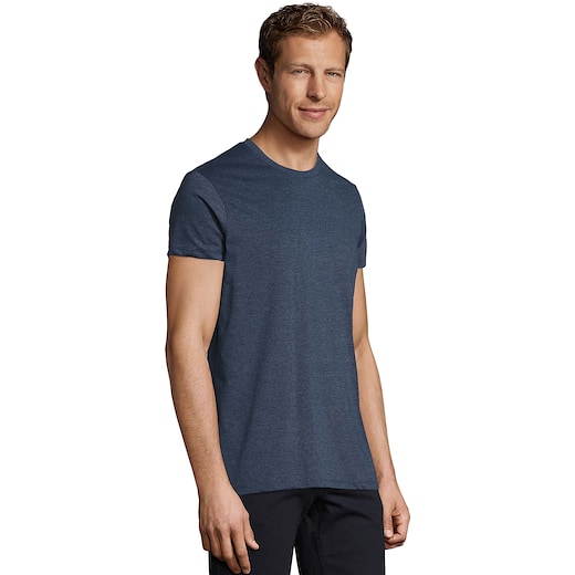 blu SOL´s Regent Fit Men T-shirt - heather denim