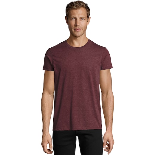 rot SOL´s Regent Fit Men T-shirt - heather oxblood