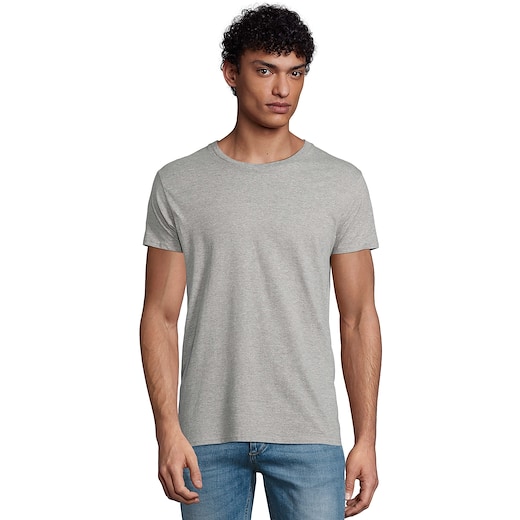 harmaa SOL´s Pioneer Eco Men T-shirt - grey melange