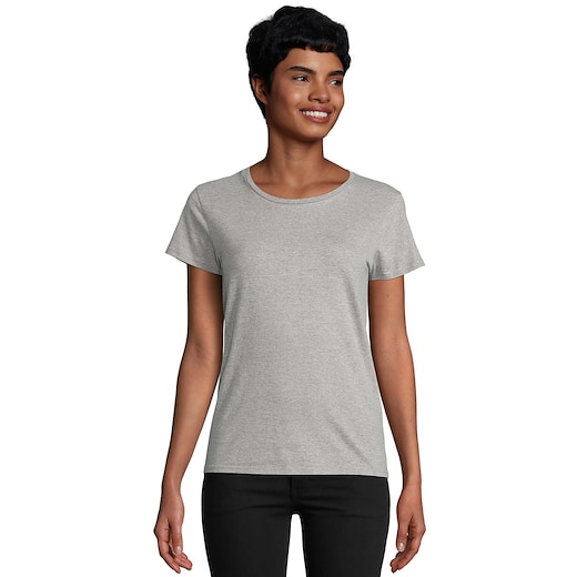 harmaa SOL´s Pioneer Eco Women T-shirt - grey melange