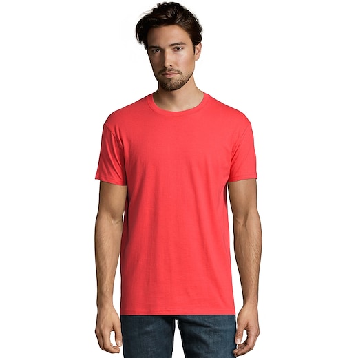 rosso SOL´s Imperial Men's T-shirt - hibiscus