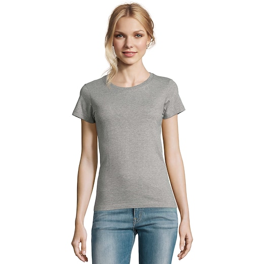 harmaa SOL´s Imperial Women T-shirt - grey melange