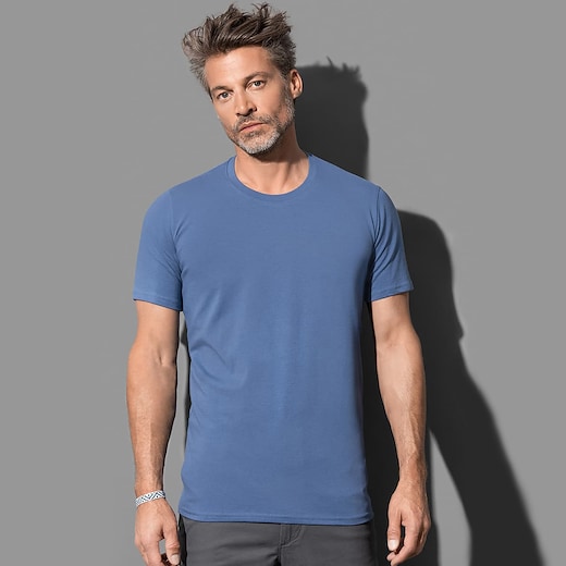 sininen Stedman Clive Men´s Crew Neck T-shirt - denim