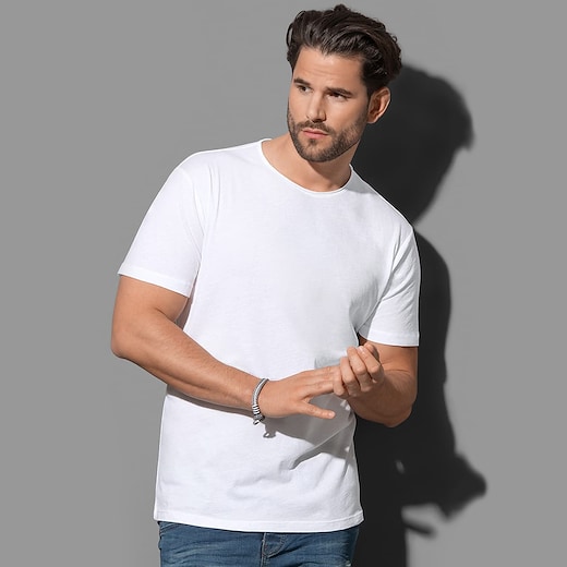 valkoinen Stedman Finest Cotton Men´s T-shirt - white