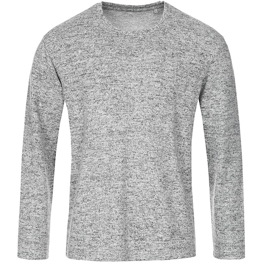grau Stedman Knit Men´s Long Sleeve - light grey melange