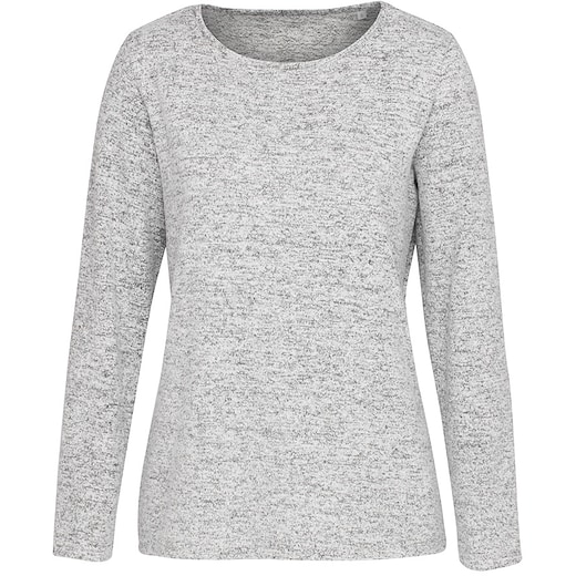 grau Stedman Knit Women´s Long Sleeve - light grey melange