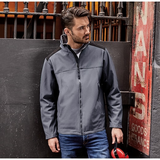 gris Russell Heavy Duty Workwear Softshell Jacket 018M - convoy grey