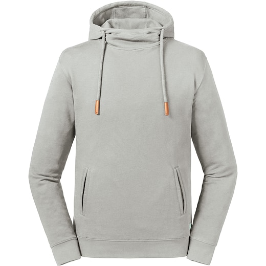 marron Russell Pure Organic High Collar Hooded Sweat 209M - gris pierre