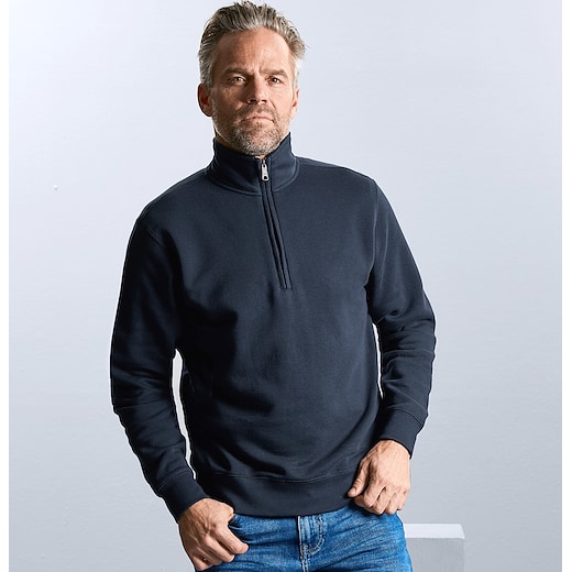 blå Russell Authentic Quarter Zip Sweat 270M - french navy