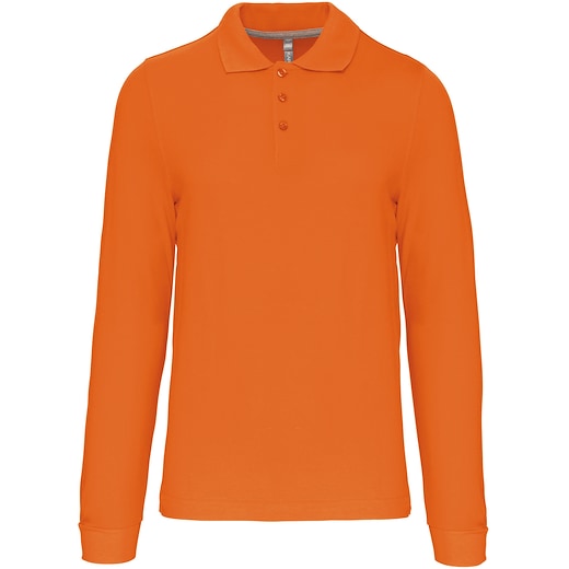 orange Kariban Bell Men's Long-Sleeved Polo Shirt - orange