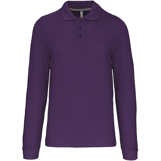 lilla Kariban Bell Men's Long-Sleeved Polo Shirt - purple