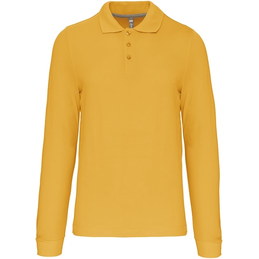 gul Kariban Bell Men's Long-Sleeved Polo Shirt - yellow