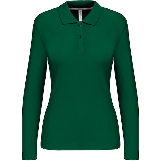 grøn Kariban Tory Women's Long-Sleeved Polo Shirt - kelly green