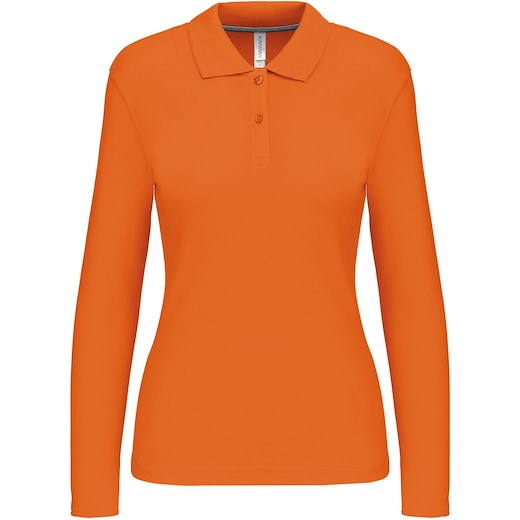 orange Kariban Tory Women's Long-Sleeved Polo Shirt - orange