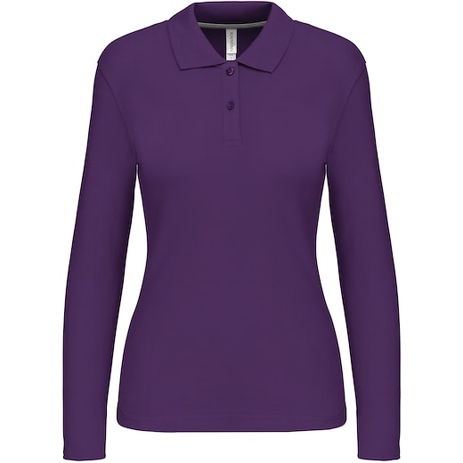 lilla Kariban Tory Women's Long-Sleeved Polo Shirt - purple