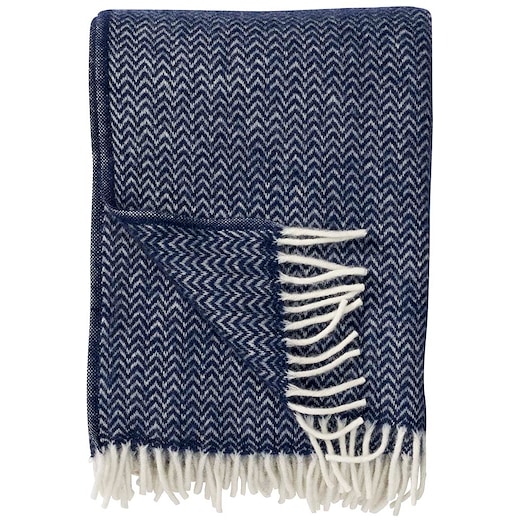 Klippan ullfabrikk Chevron - dark denim