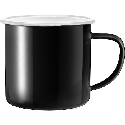 schwarz Emailbecher Lardon - black/ white