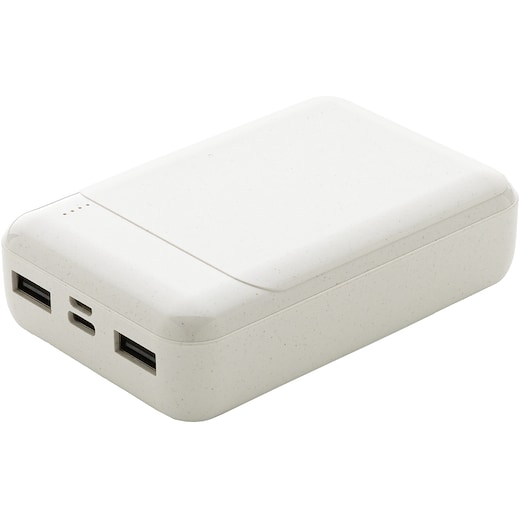 hvit Powerbank Blackwater, 10.000 mAh - hvit
