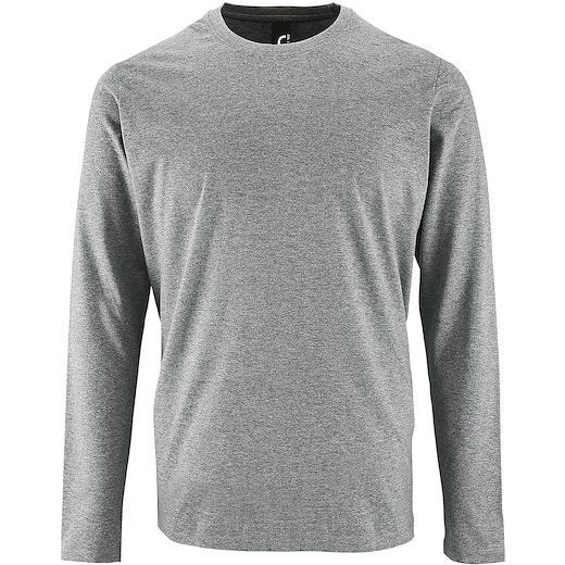 grau SOL´s Imperial Men's Long Sleeve T-shirt - grey melange