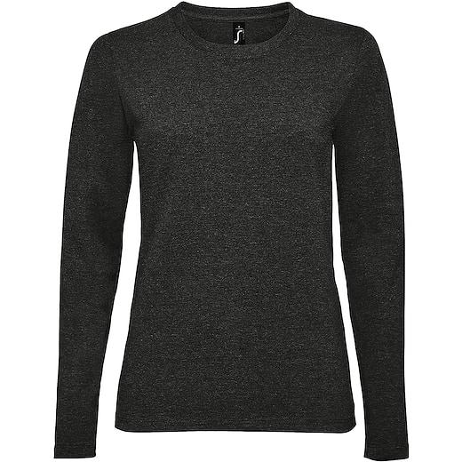 gris SOL's Imperial Women´s Long Sleeve T-shirt - mélange charbon