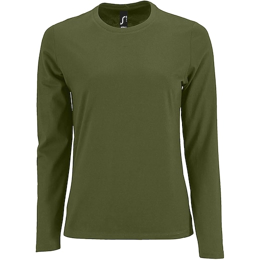 grønn SOL's Imperial Women´s Long Sleeve T-shirt - dark khaki
