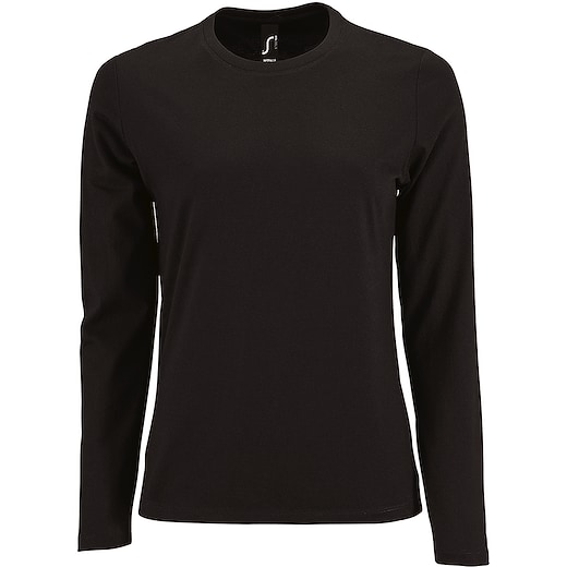 musta SOL´s Imperial Women´s Long Sleeve T-shirt - deep black