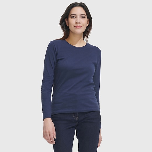 sininen SOL´s Imperial Women´s Long Sleeve T-shirt - french navy
