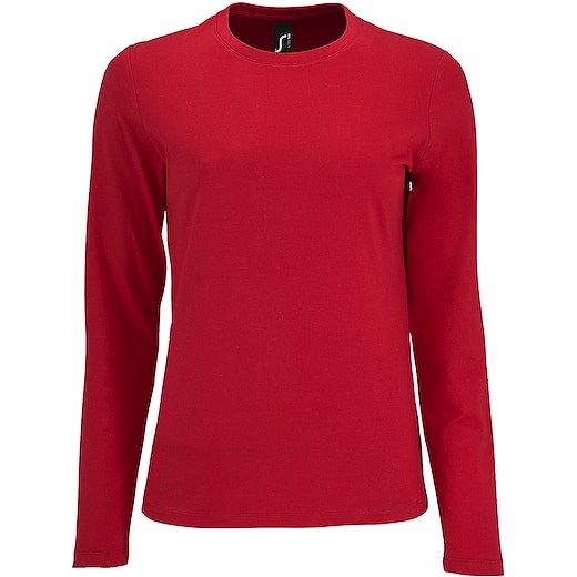 röd SOL´s Imperial Women´s Long Sleeve T-shirt - red