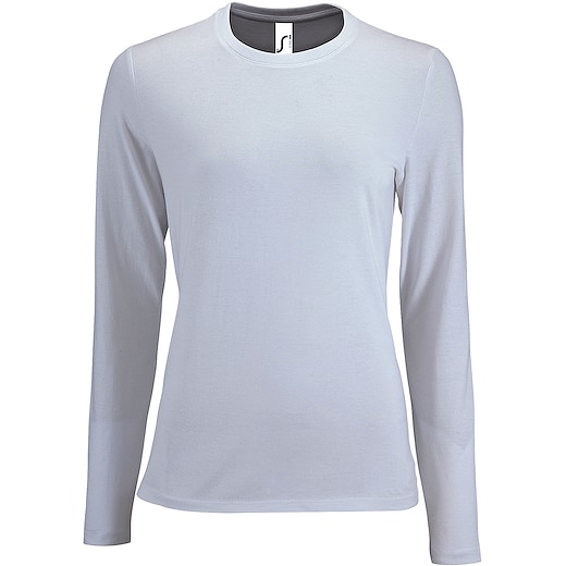 bianco SOL´s Imperial Women´s Long Sleeve T-shirt - white