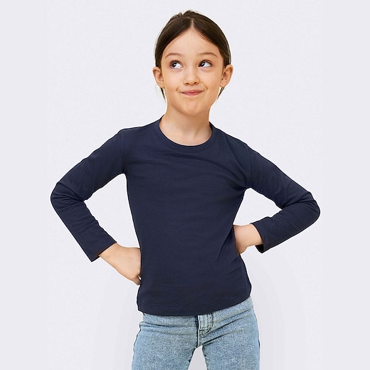 sininen SOL´s Imperial Kid´s Long Sleeve T-shirt - french navy