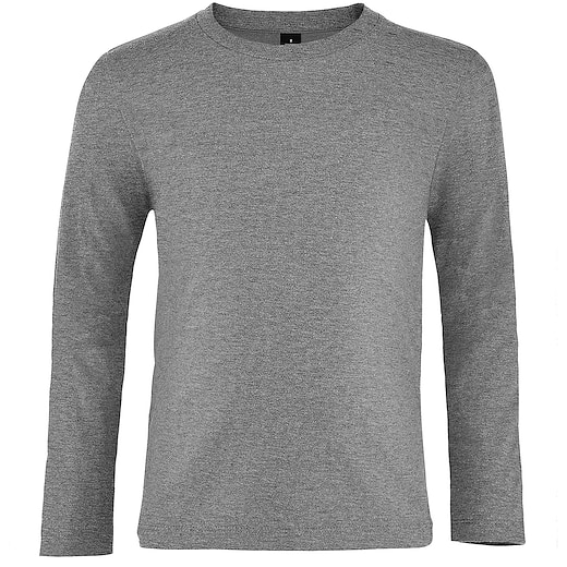 grå SOL´s Imperial Kid´s Long Sleeve T-shirt - grey melange