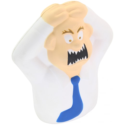 valkoinen Stressipallo Angry Man - white