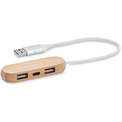ruskea USB-hubi Gordonville - wood