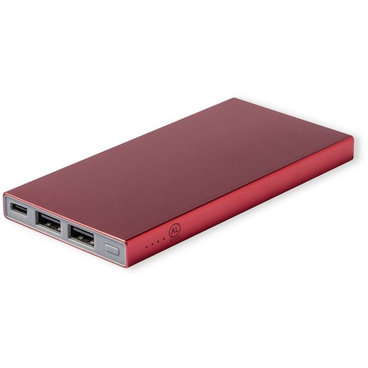 rød Powerbank Quentin, 4.000 mAh - red
