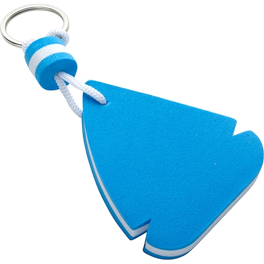 blau Schwimmender Schlüsselanhänger Sailboat - white/ blue