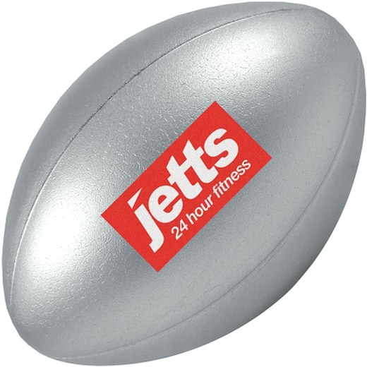 gris Pelota antiestrés Rugby Ball - plateado